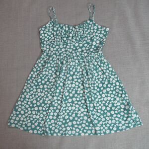 Aeropostale Dress Womens Medium Green Floral Boho Cottagecore Preppy Prairie